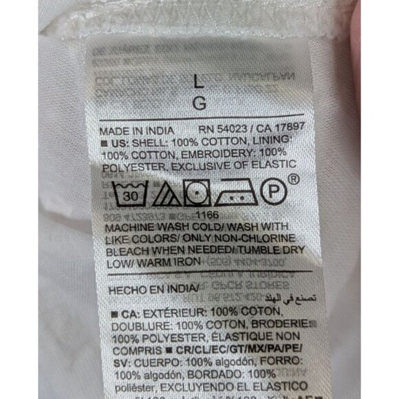 Old Navy size L Fit & Flare Eyelet Midi Dress White Elastic Back Sweetheart Flow - Picture 9 of 13